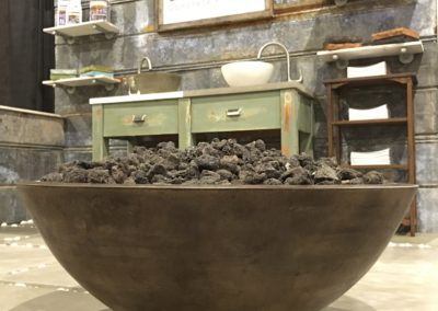 38" Fire Bowl | Charcoal Brown Acid Stain